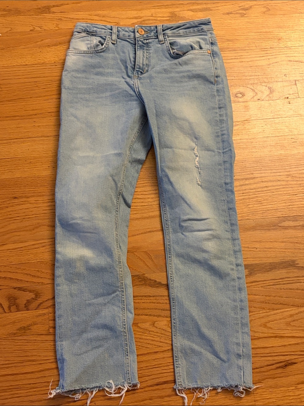 Zara Light Wash Straight Leg Jeans